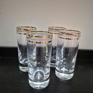 Vintage Elegant Gold Rimmed Glass Set